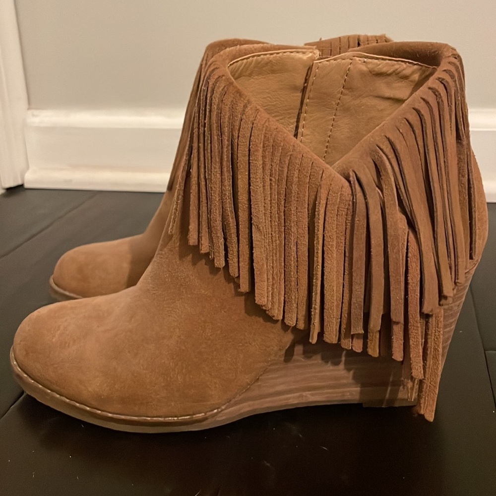 Lucky Brand fringe booties